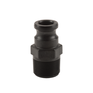 Adaptador 125F, leva y ranura, adaptador macho de 1 pulgada x NPT macho de 1-1 / 4, polipropileno